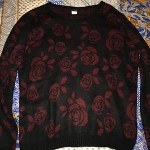 Black and Red rose sweater